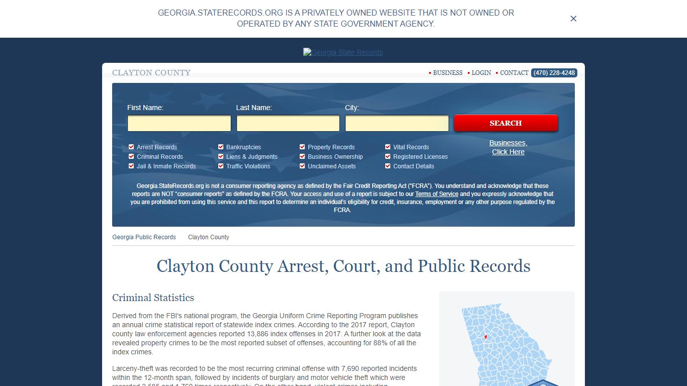 Clayton County Arrest, Court, and Public Records